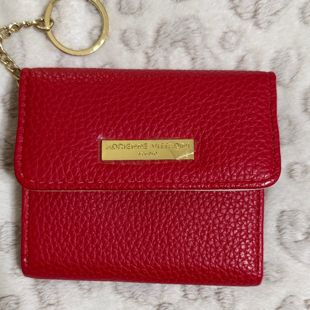 Adrienne Vittadini Cherry Red Wallet with Gold Accents